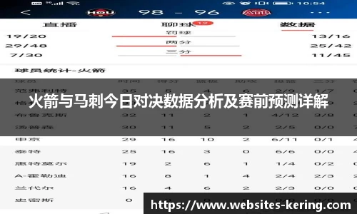 火箭与马刺今日对决数据分析及赛前预测详解